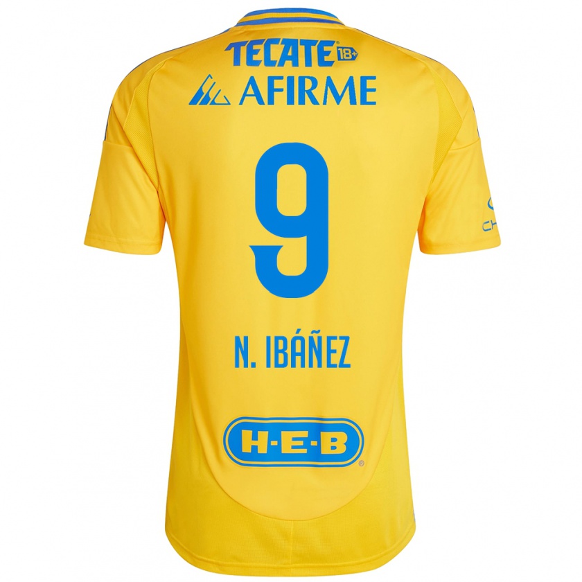 Kandiny Herren Nicolás Ibáñez #9 Goldgelb Heimtrikot Trikot 2024/25 T-Shirt