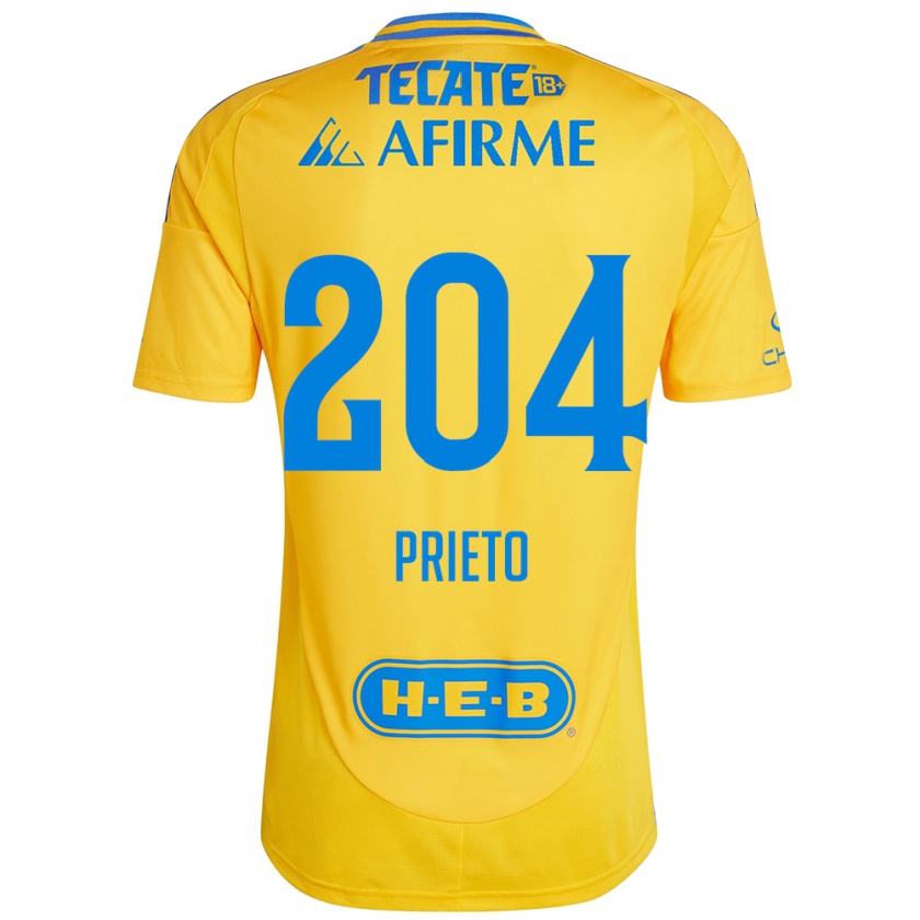 Kandiny Herren Leonel Prieto #204 Goldgelb Heimtrikot Trikot 2024/25 T-Shirt