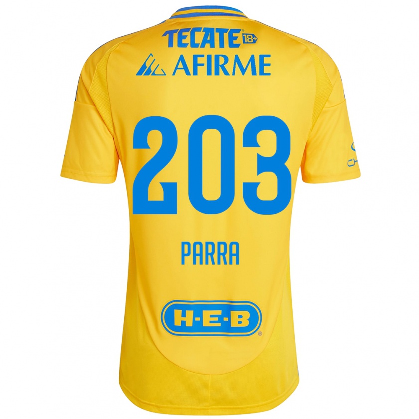 Kandiny Herren Bernardo Parra #203 Goldgelb Heimtrikot Trikot 2024/25 T-Shirt