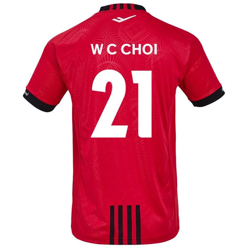 Kandiny Herren Cheol-Won Choi #21 Rot Schwarz Heimtrikot Trikot 2024/25 T-Shirt