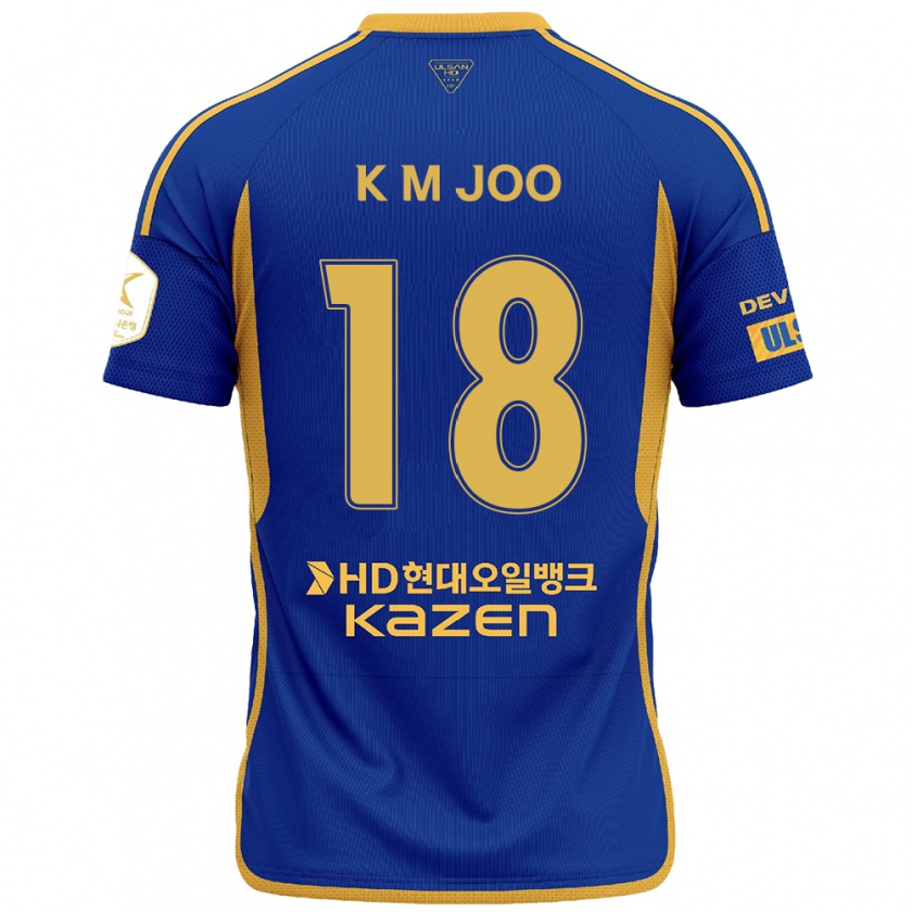 Kandiny Herren Min-Kyu Joo #18 Blau Gelb Heimtrikot Trikot 2024/25 T-Shirt