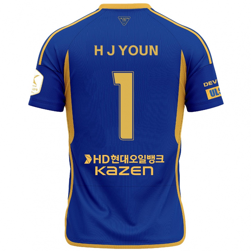 Kandiny Herren Je-Hun Youn #1 Blau Gelb Heimtrikot Trikot 2024/25 T-Shirt