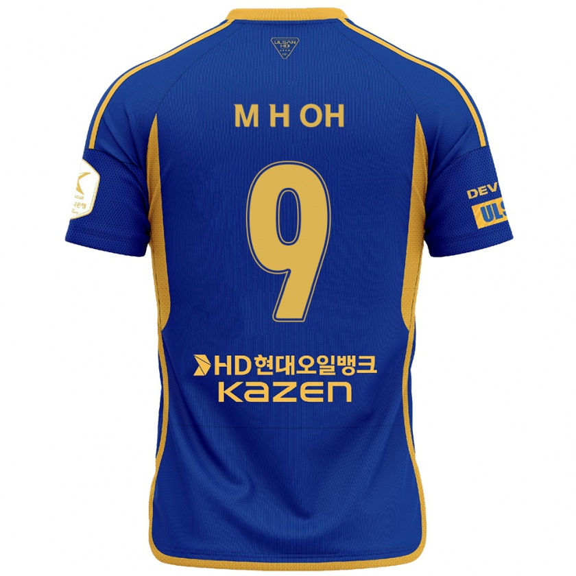 Kandiny Herren Hyun-Min Oh #9 Blau Gelb Heimtrikot Trikot 2024/25 T-Shirt