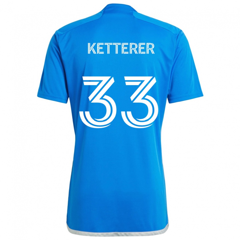 Kandiny Herren Logan Ketterer #33 Blau Weiss Heimtrikot Trikot 2024/25 T-Shirt