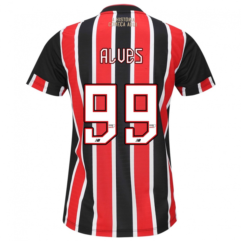 Kandiny Herren Letícia Alves #99 Schwarz Rot Weiß Auswärtstrikot Trikot 2024/25 T-Shirt