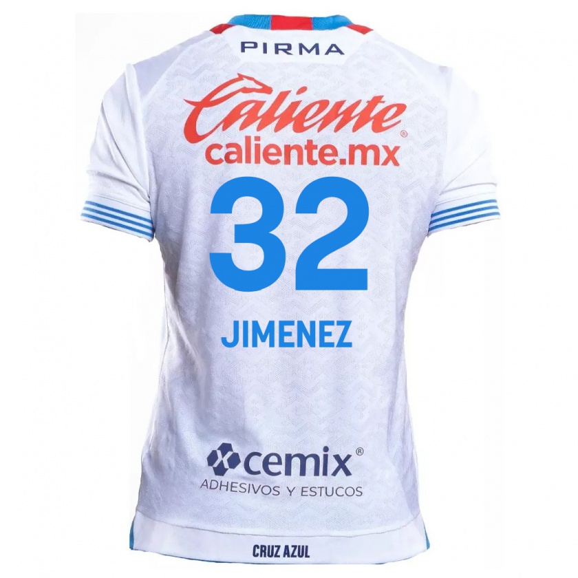 Kandiny Herren Cristian Jiménez #32 Weiß Blau Auswärtstrikot Trikot 2024/25 T-Shirt