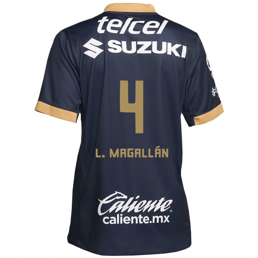 Kandiny Herren Lisandro Magallán #4 Obsidian Gold Weiß Auswärtstrikot Trikot 2024/25 T-Shirt