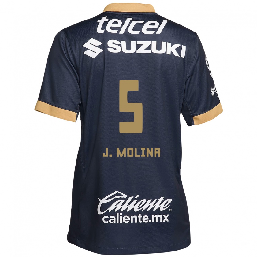 Kandiny Herren Jesús Molina #5 Obsidian Gold Weiß Auswärtstrikot Trikot 2024/25 T-Shirt