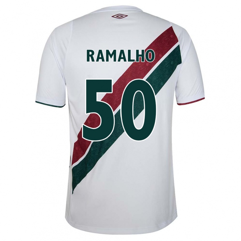 Kandiny Herren Gustavo Ramalho #50 Weiß Grün Kastanienbraun Auswärtstrikot Trikot 2024/25 T-Shirt