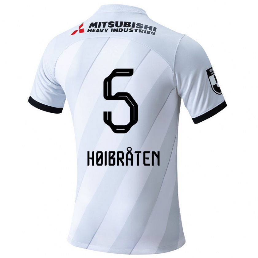 Kandiny Herren Marius Høibråten #5 Weiß Grau Auswärtstrikot Trikot 2024/25 T-Shirt