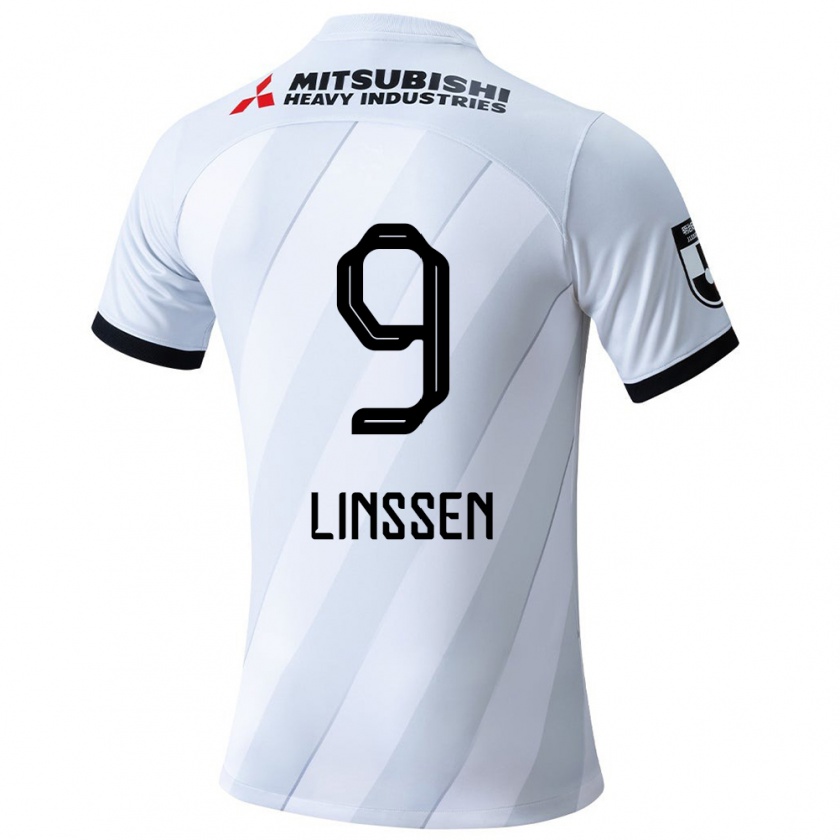 Kandiny Herren Bryan Linssen #9 Weiß Grau Auswärtstrikot Trikot 2024/25 T-Shirt