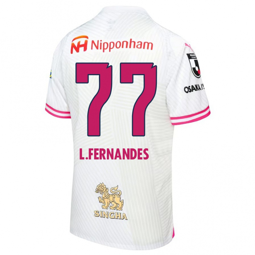 Kandiny Herren Lucas Fernandes #77 Weiß Rosa Auswärtstrikot Trikot 2024/25 T-Shirt