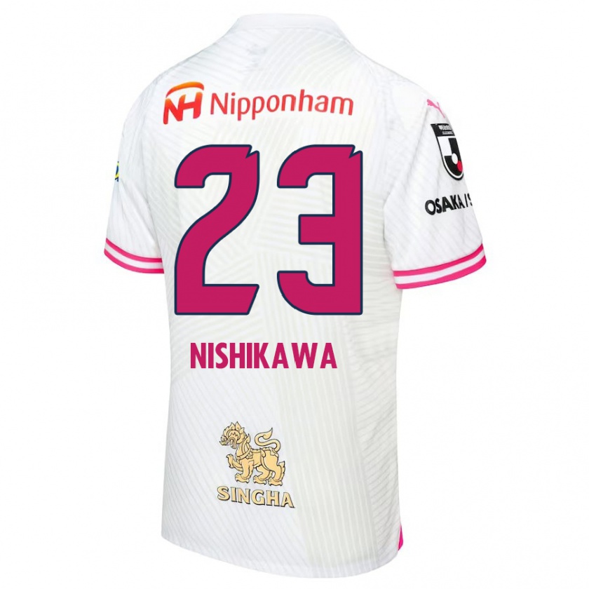 Kandiny Herren Hiroki Nishikawa #23 Weiß Rosa Auswärtstrikot Trikot 2024/25 T-Shirt