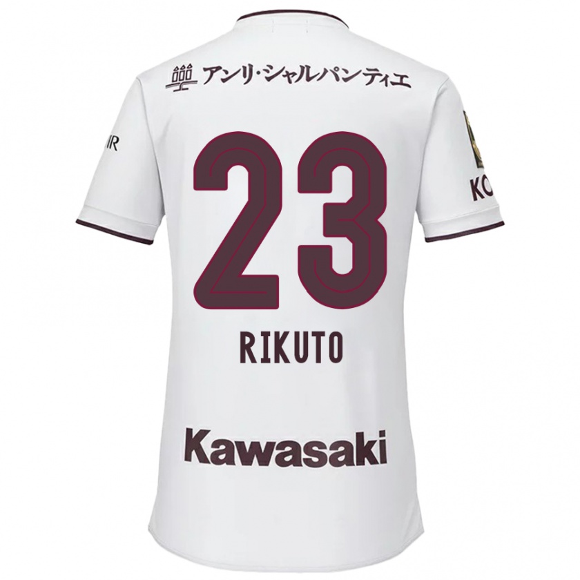 Kandiny Herren Rikuto Hirose #23 Weiß Rot Auswärtstrikot Trikot 2024/25 T-Shirt