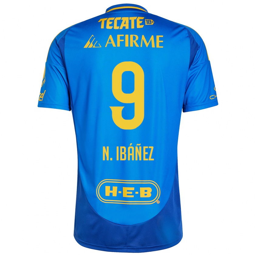 Kandiny Herren Nicolás Ibáñez #9 Blau Gelb Auswärtstrikot Trikot 2024/25 T-Shirt