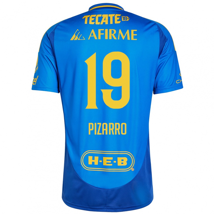 Kandiny Herren Guido Pizarro #19 Blau Gelb Auswärtstrikot Trikot 2024/25 T-Shirt