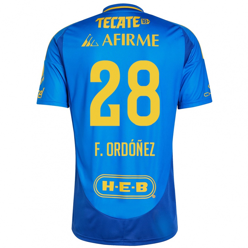 Kandiny Herren Fernando Ordóñez #28 Blau Gelb Auswärtstrikot Trikot 2024/25 T-Shirt