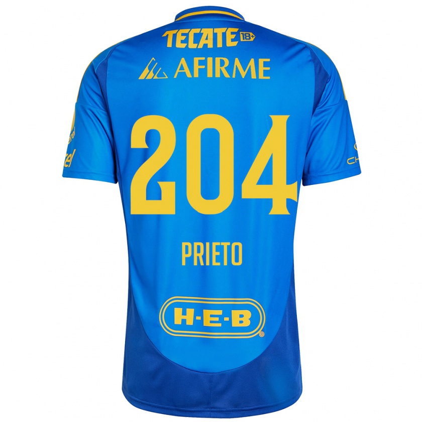 Kandiny Herren Leonel Prieto #204 Blau Gelb Auswärtstrikot Trikot 2024/25 T-Shirt