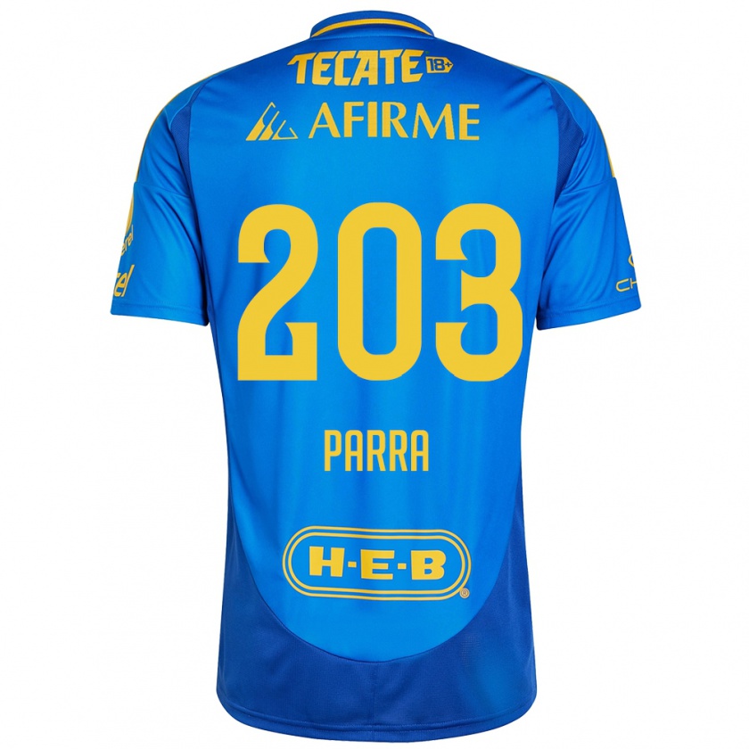 Kandiny Herren Bernardo Parra #203 Blau Gelb Auswärtstrikot Trikot 2024/25 T-Shirt