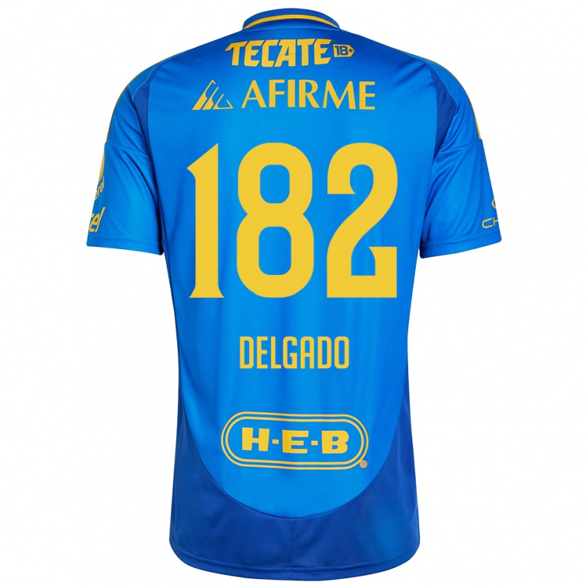 Kandiny Herren Arturo Delgado #182 Blau Gelb Auswärtstrikot Trikot 2024/25 T-Shirt