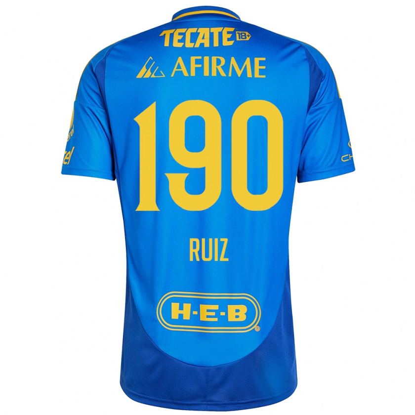 Kandiny Herren Óscar Ruiz #190 Blau Gelb Auswärtstrikot Trikot 2024/25 T-Shirt