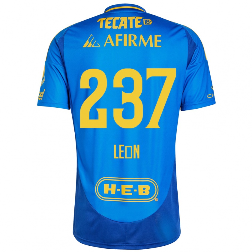 Kandiny Herren Gabriel León #237 Blau Gelb Auswärtstrikot Trikot 2024/25 T-Shirt