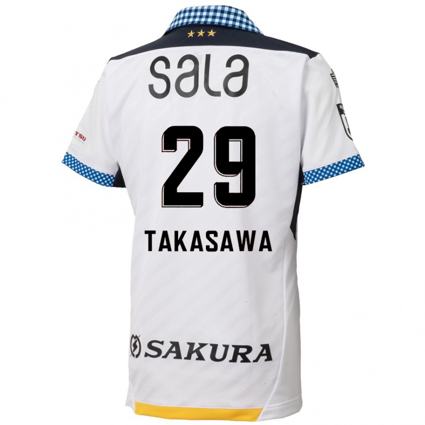 Kandiny Herren Kaito Takasawa #29 Weiß Schwarz Auswärtstrikot Trikot 2024/25 T-Shirt