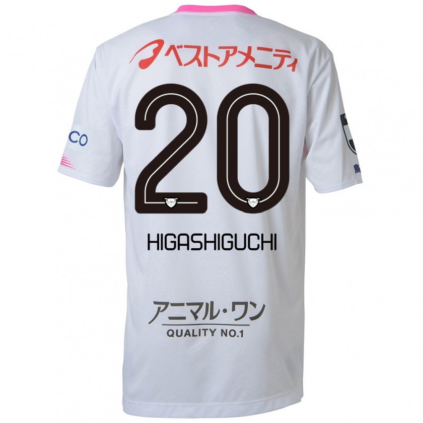 Kandiny Herren Aitaro Higashiguchi #20 Weiß Blau Rosa Auswärtstrikot Trikot 2024/25 T-Shirt