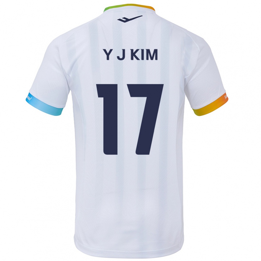 Kandiny Herren Jin-Ya Kim #17 Weiß Blau Auswärtstrikot Trikot 2024/25 T-Shirt