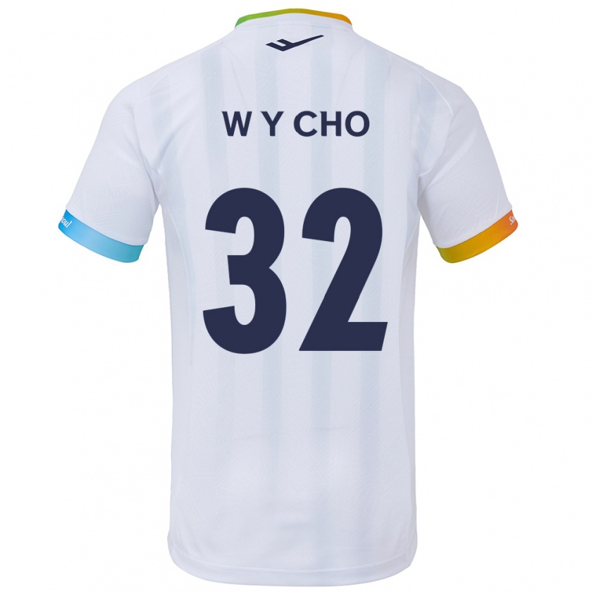 Kandiny Herren Young-Wook Cho #32 Weiß Blau Auswärtstrikot Trikot 2024/25 T-Shirt