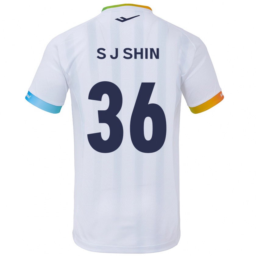 Kandiny Herren Ji-Seop Shin #36 Weiß Blau Auswärtstrikot Trikot 2024/25 T-Shirt