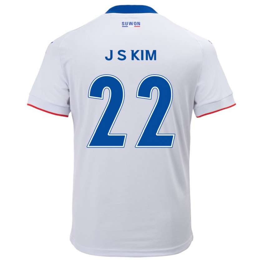 Kandiny Herren Sang-Jun Kim #22 Weiß Blau Auswärtstrikot Trikot 2024/25 T-Shirt