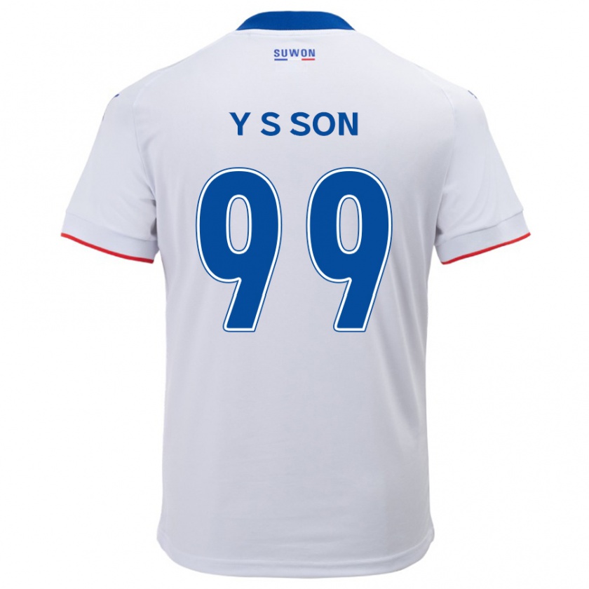 Kandiny Herren Suk-Yong Son #99 Weiß Blau Auswärtstrikot Trikot 2024/25 T-Shirt