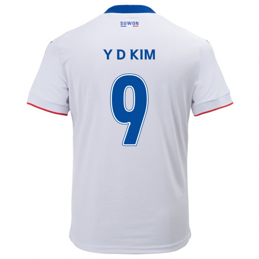 Kandiny Herren Dong-Yeon Kim #9 Weiß Blau Auswärtstrikot Trikot 2024/25 T-Shirt