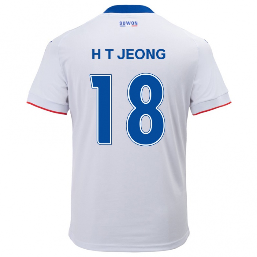 Kandiny Herren Tae-Hwan Jeong #18 Weiß Blau Auswärtstrikot Trikot 2024/25 T-Shirt