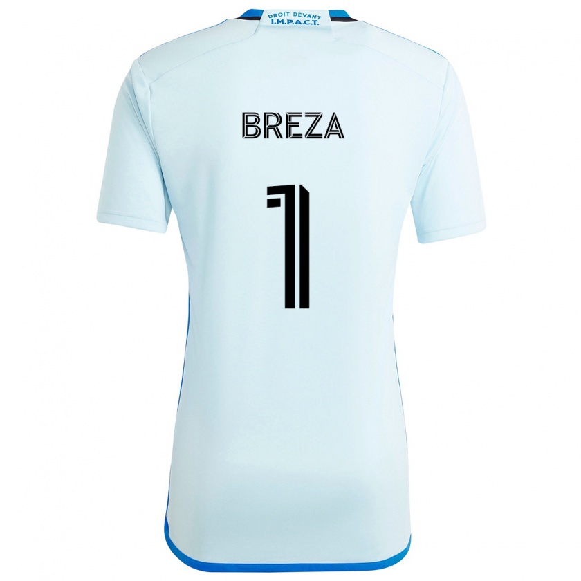 Kandiny Herren Sebastian Breza #1 Eisblau Auswärtstrikot Trikot 2024/25 T-Shirt