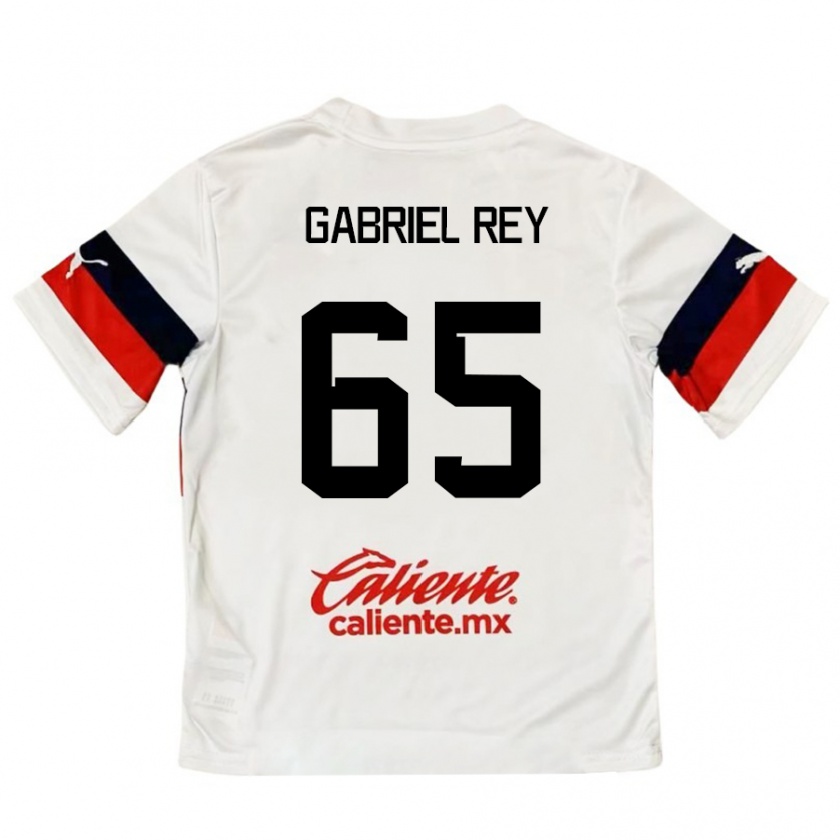 Kandiny Herren Luis Gabriel Rey #65 Weiß Rot Auswärtstrikot Trikot 2024/25 T-Shirt