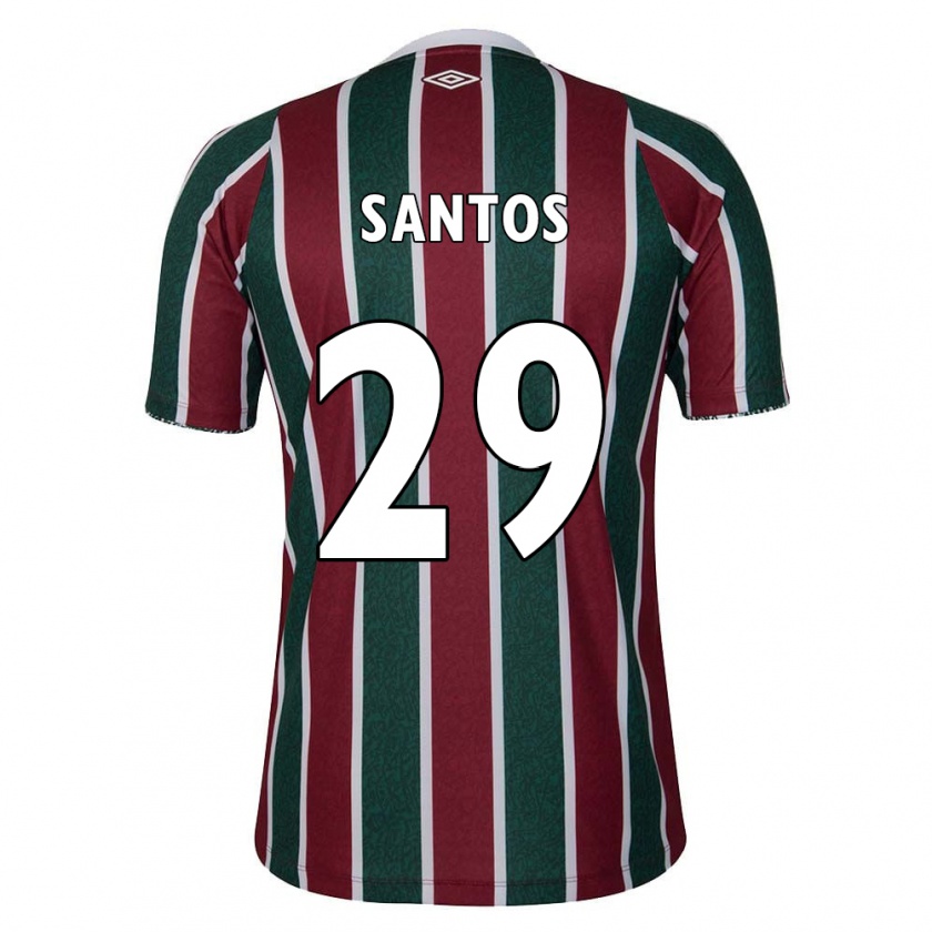 Kandiny Damen Thiago Santos #29 Grün Kastanienbraun Weiß Heimtrikot Trikot 2024/25 T-Shirt