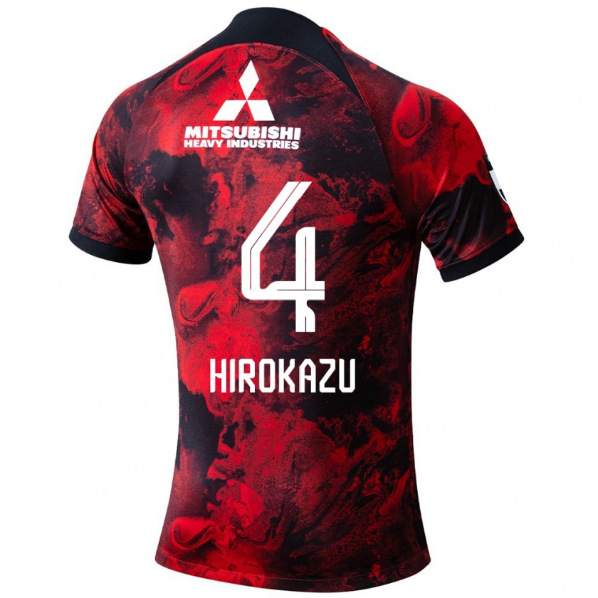 Kandiny Damen Hirokazu Ishihara #4 Rot Schwarz Heimtrikot Trikot 2024/25 T-Shirt