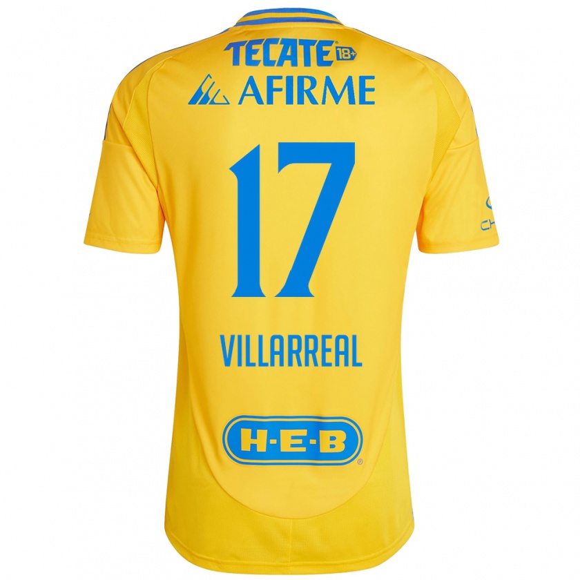 Kandiny Damen Natalia Villarreal #17 Goldgelb Heimtrikot Trikot 2024/25 T-Shirt