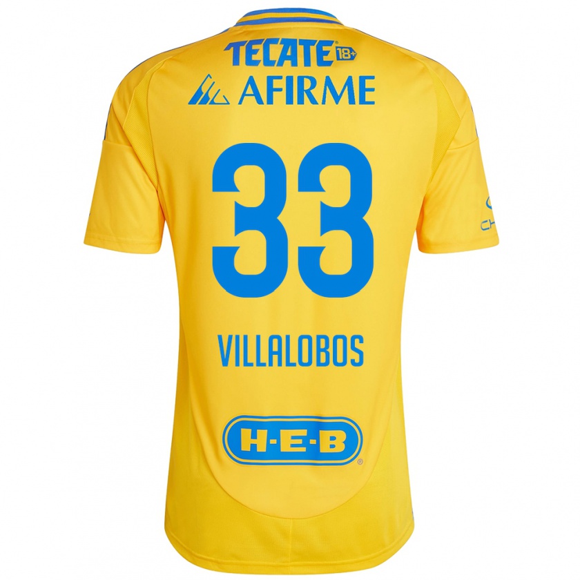 Kandiny Damen Vania Villalobos #33 Goldgelb Heimtrikot Trikot 2024/25 T-Shirt