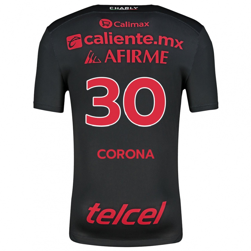 Kandiny Damen Jesús Corona #30 Schwarz Rot Heimtrikot Trikot 2024/25 T-Shirt