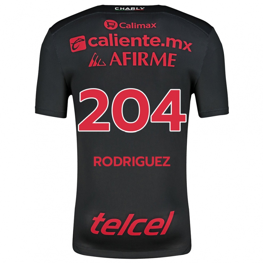 Kandiny Damen Jesús Rodríguez #204 Schwarz Rot Heimtrikot Trikot 2024/25 T-Shirt