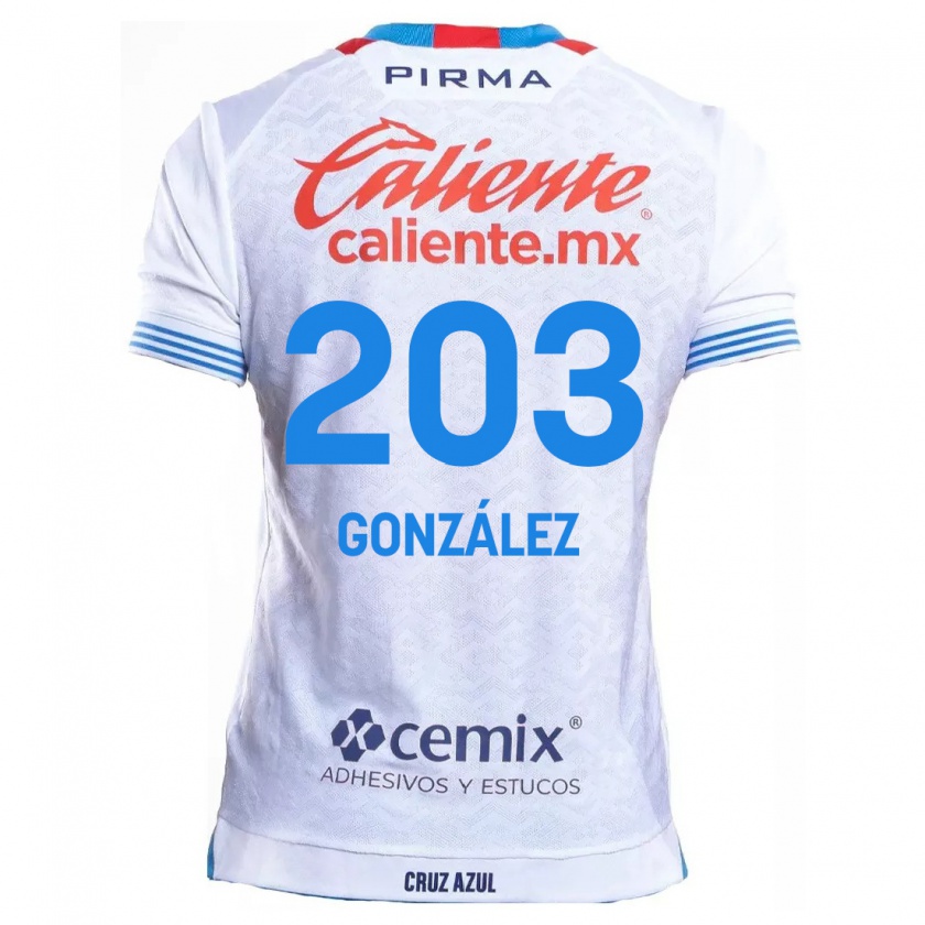 Kandiny Damen Rogelio González #203 Weiß Blau Auswärtstrikot Trikot 2024/25 T-Shirt