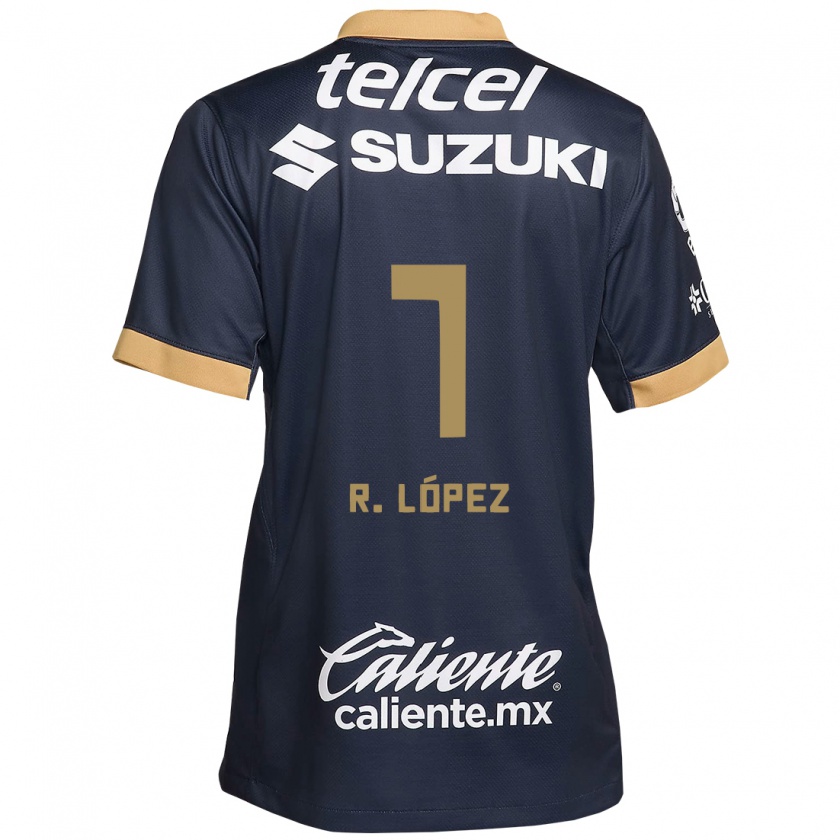 Kandiny Damen Rodrigo López #7 Obsidian Gold Weiß Auswärtstrikot Trikot 2024/25 T-Shirt