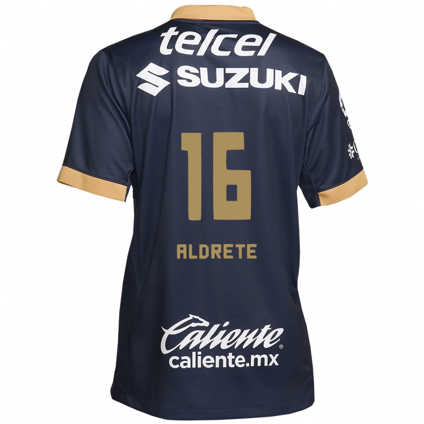 Kandiny Damen Adrián Aldrete #16 Obsidian Gold Weiß Auswärtstrikot Trikot 2024/25 T-Shirt