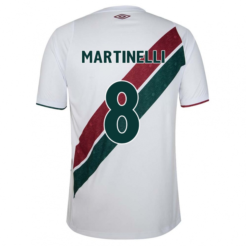 Kandiny Damen Martinelli #8 Weiß Grün Kastanienbraun Auswärtstrikot Trikot 2024/25 T-Shirt