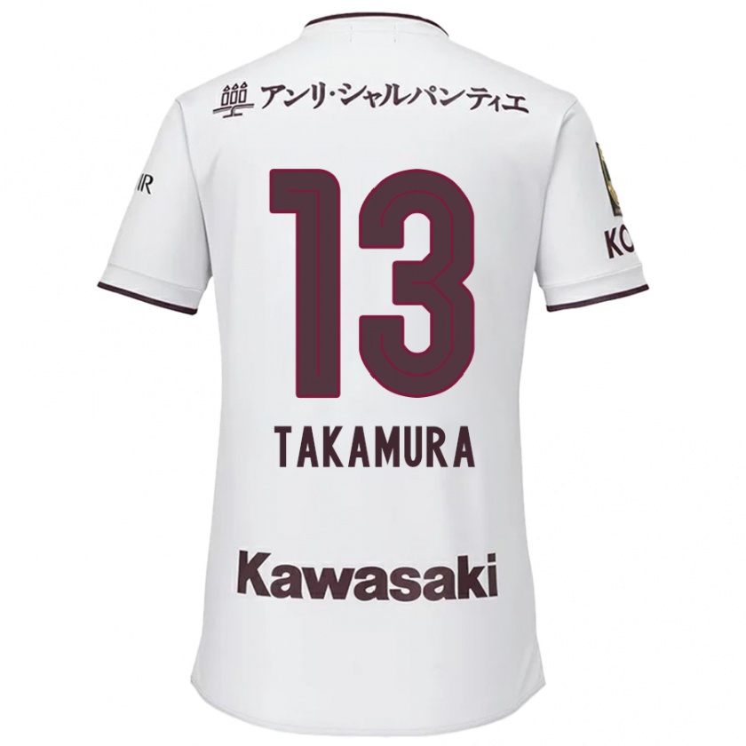 Kandiny Damen Tokiya Takamura #13 Weiß Rot Auswärtstrikot Trikot 2024/25 T-Shirt