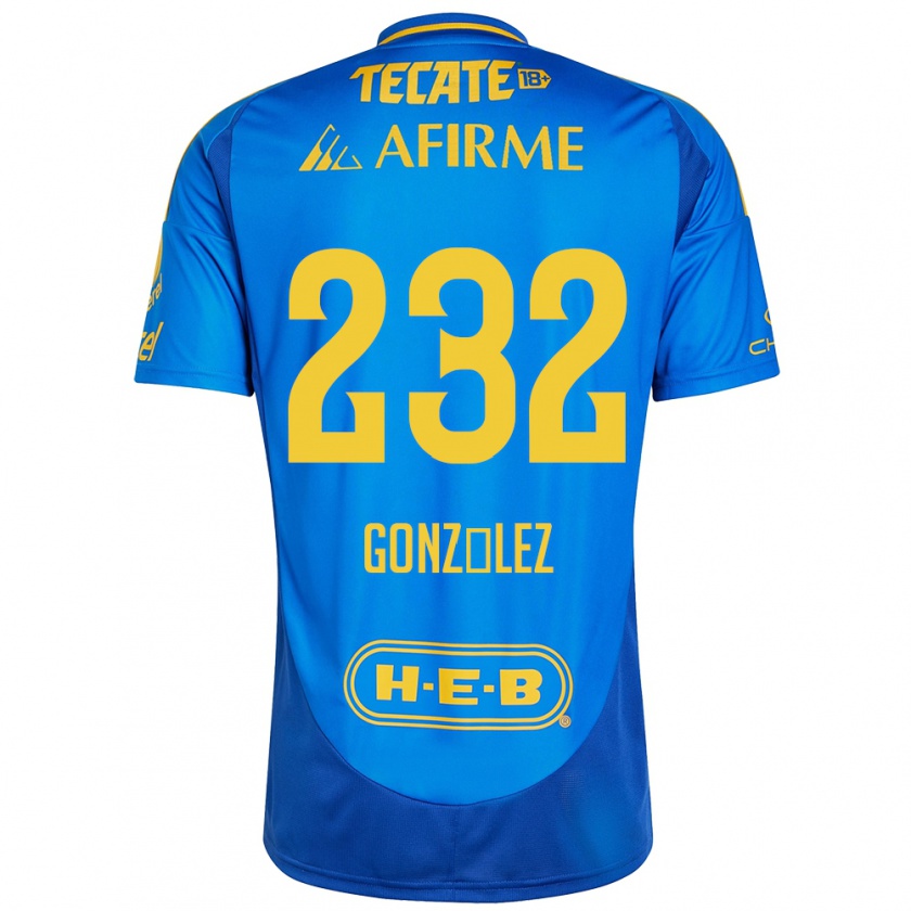 Kandiny Damen César González #232 Blau Gelb Auswärtstrikot Trikot 2024/25 T-Shirt