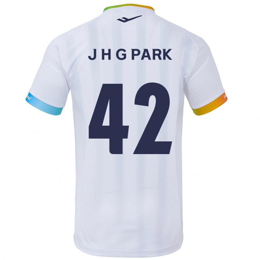 Kandiny Damen Jang Han-Gyeol Park #42 Weiß Blau Auswärtstrikot Trikot 2024/25 T-Shirt